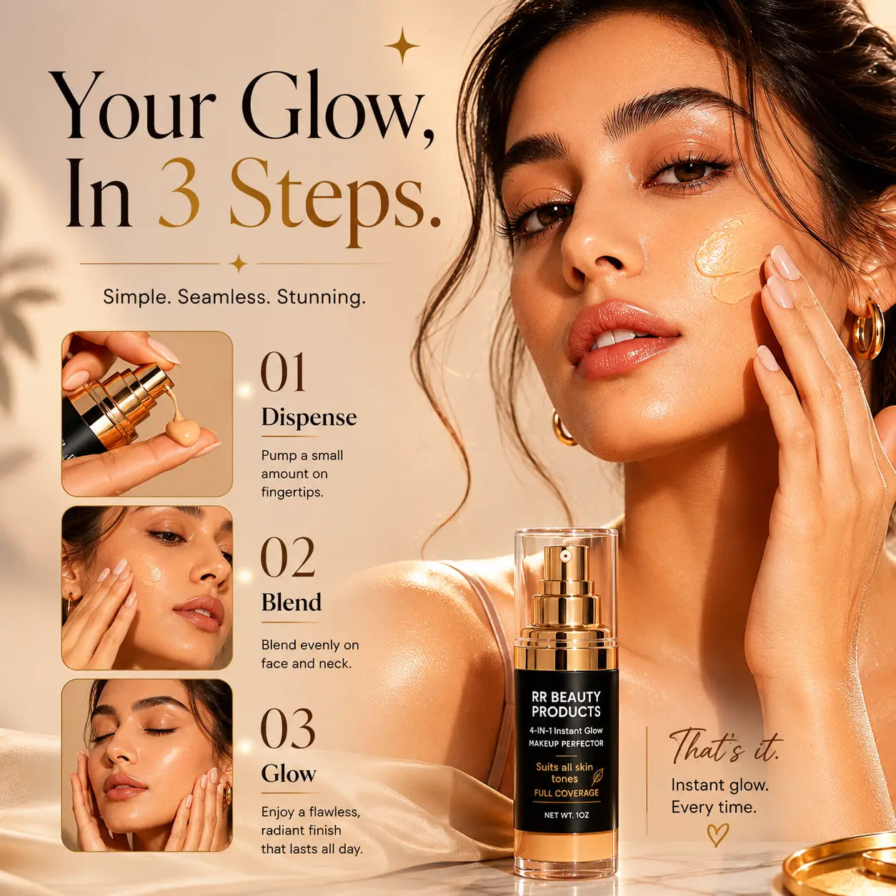 RR 4 in 1 Instant Glow Makeup Perfector - Best Selling